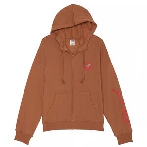 PINK Victoria's Secret Tan Hoodie with Red Logo